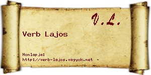 Verb Lajos névjegykártya